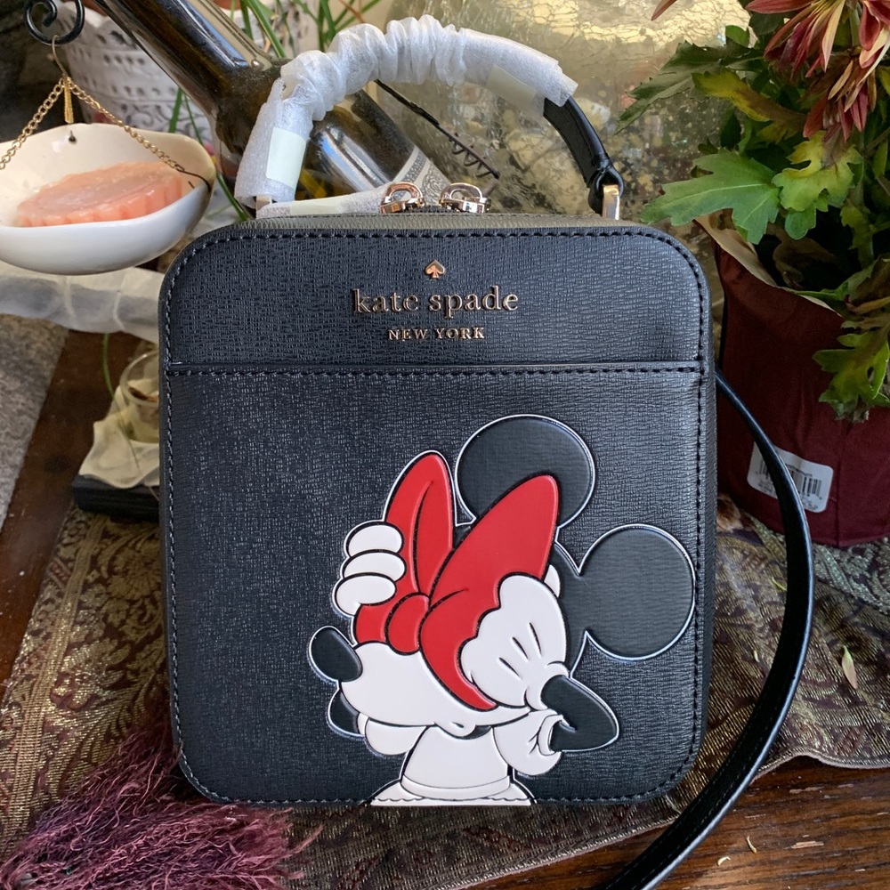 Authentic KATE SPADE leather Minnie Mouse Disney X zip around Crosby/Satchel - Picture 1 of 16